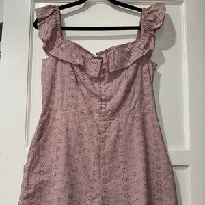 Pink Ruffled Eyelet Romper